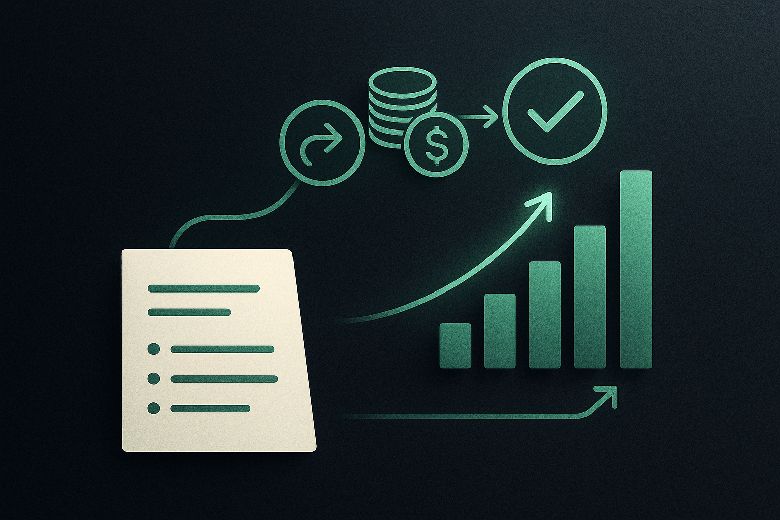 Ícones e gráficos representando transparência e fluxo de taxas de recebimento para PMEs e MEIs