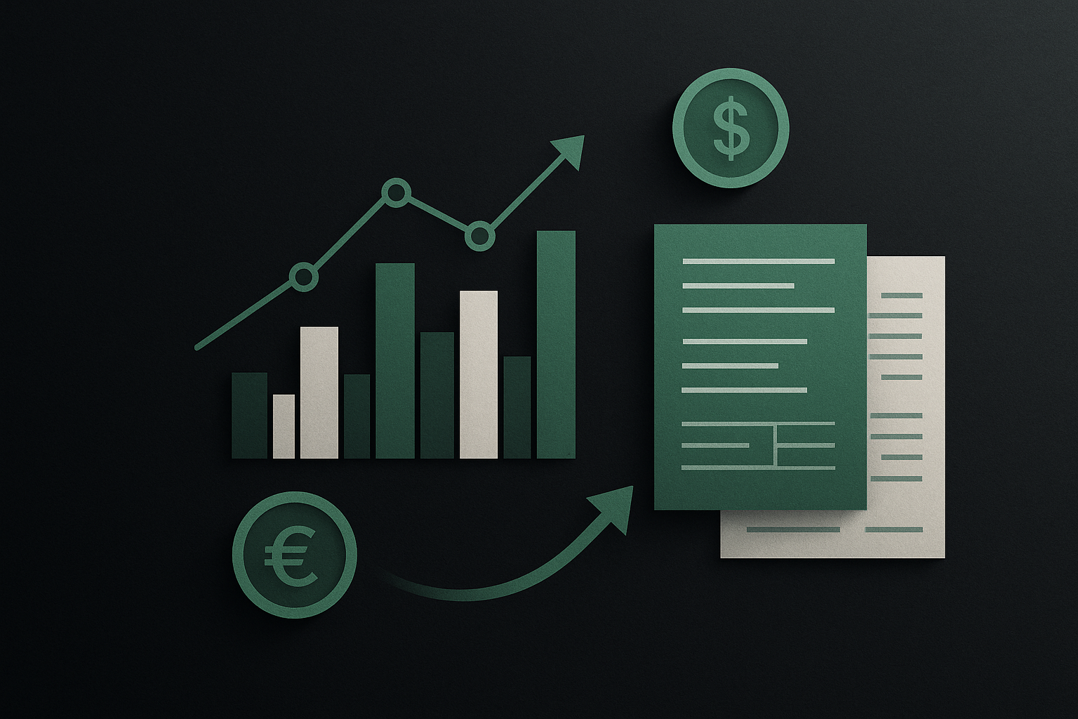 Gráficos e ícones financeiros representando taxas de recebimento para PMEs e MEIs