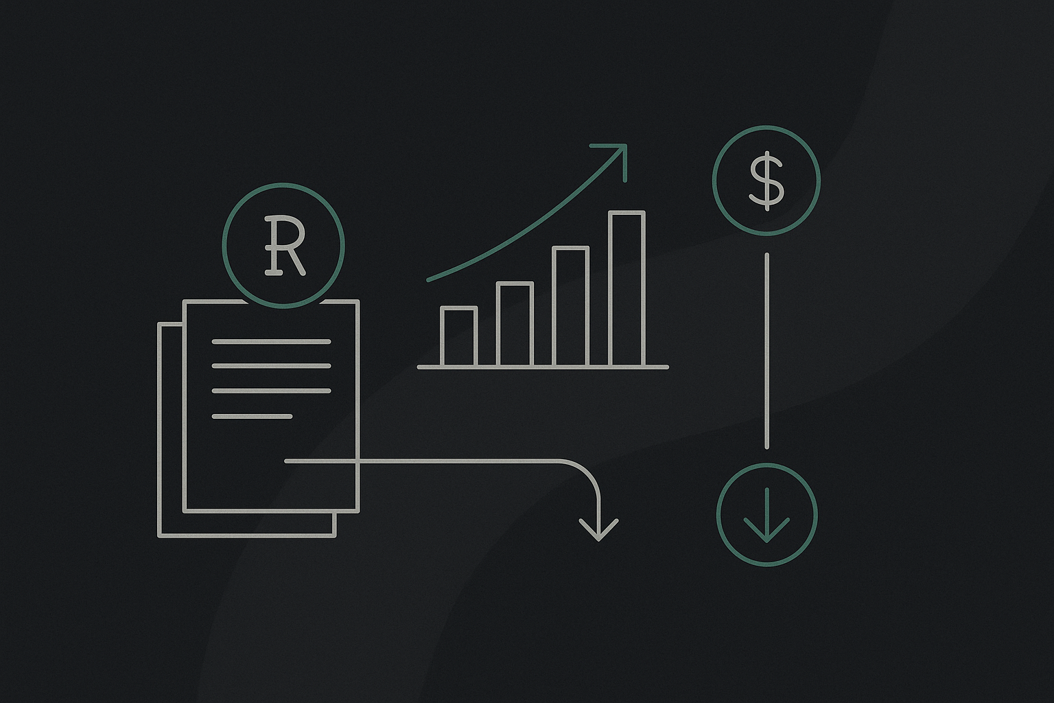 Ícones e gráficos simples representando fluxo de pagamento e redução de taxas para PMEs e MEIs